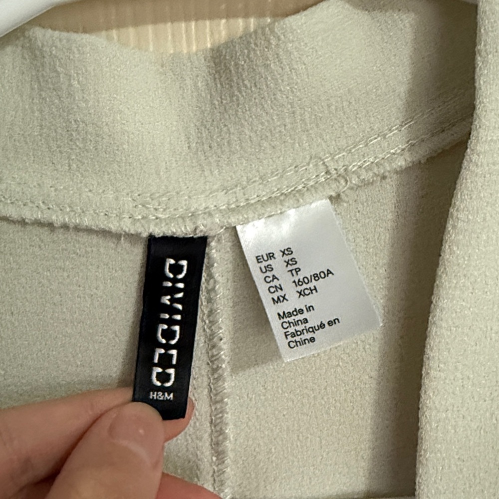 H&M Women's Soft Green Gray Open-Front Blazer - Picture 2 of 4